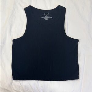 VICI Women's Black Ribbed Tank Top